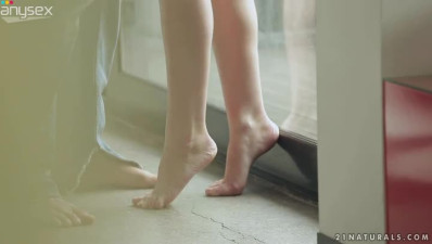 Slender sexy blond haired sweetheart lures dude to suck his delicious cock