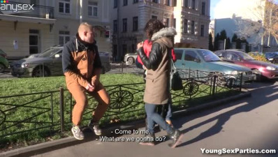 Two Russian chicks are ready to take part in steamy group sex orgy