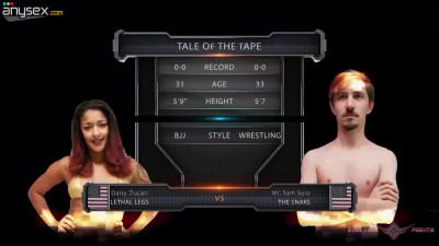 Ebony dominates white guy in the ring