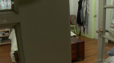 Dirty dark haired sex pot gets her pussy banged in sideways style tough