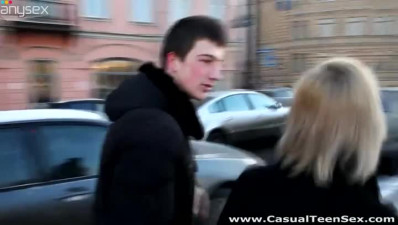 Sassy amateur Russian blonde gives deepthroat blowjob