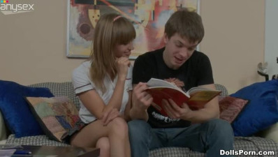 Cum-addicted college slut gets fucked in sideways position