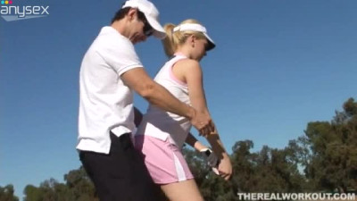 Sexy polo blonde teen allows coach to examine her pussy