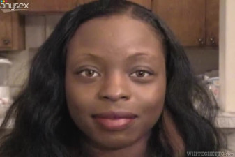 Ebony chick with saggy tits gets fucked on a bed