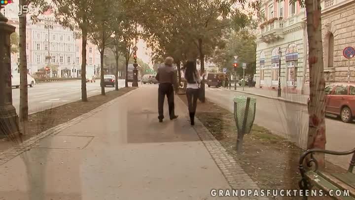 Delectable brunette whore gives an old fart a nice blowjob Free Porn Videos | ePornAny.