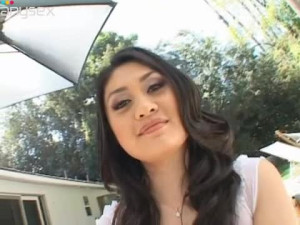 Asian bombshell with the dragon tattoo exposes her private parts
