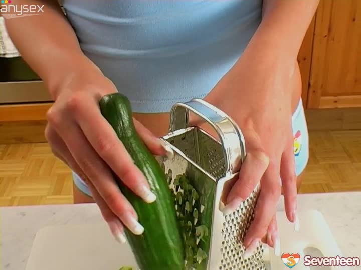 Fraught blonde teen enjoys vegetable masturbation in the kitchen Free Porn Videos | ePornAny.