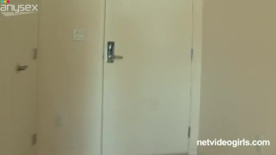 Smiliny brunette Amy gets rid of clothes to give a solid blowjob for sperm