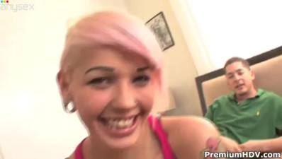 Tattooed emo whore  Christina gets drilled and glazed with semen