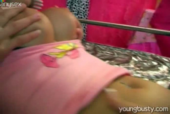Naughty chick Jenny is getting her snatch poked with smooth sex toy
