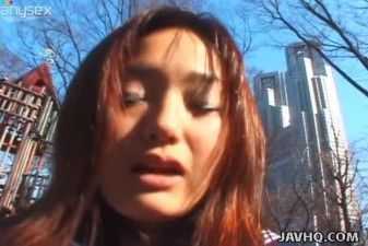 Naive Japanese whore Misa Kashiwagi shows off her naked body in public