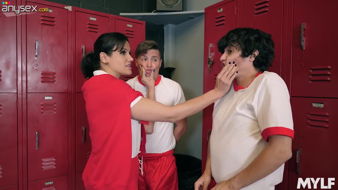 Two geeks fuck sexy PE teacher in anus and pussy in the locker room Free Porn Videos | ePornAny.