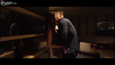 Petite small tits Asian girl gets dicked hard in a corridor by a young stud