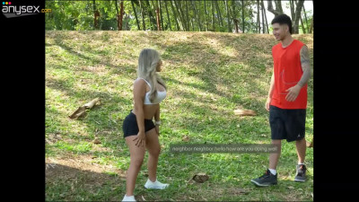 Gorgeous latina gets her wet pussy fucked by a big cock neighbour outdoors