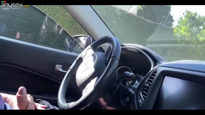 Sexy Busty MILF Helps a Stranger Cum, Milking His Dick Through the Car Window