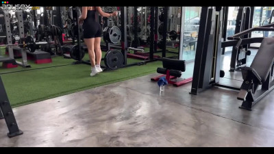Hot brunette PAWG given hard fuck by her horny fitness coach