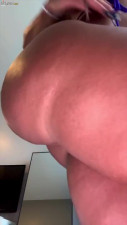 Crazy ripped Latina chick is dancing and stripping in front of a camera