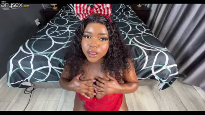 Sexy Curvy Ebony Babe Pleases Her BWC BF With BJ, Titjob & Hot Doggy Fuck To Get Her X-mas Creampie