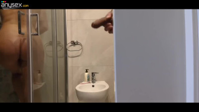 Sexy Curvy Redhead Italian MILF Helps Her Stepson Wash His Dick & Drain His Balls In the Bathroom
