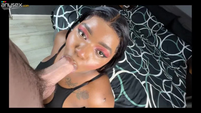 Phat ebony chick gets her wet muff pounded and stuffed by a bwc bf