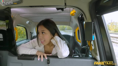 Hot Asian Brunette Pays for Taxi Ride with Her Tight Pussy
