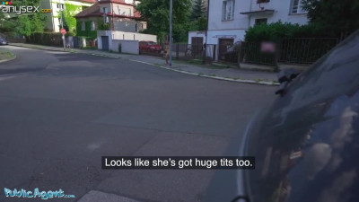 Blonde euro slut with beautiful tits has sex for money on the street