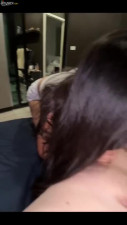 Tiny thai teen works hard to please a guy's big white cock in POV