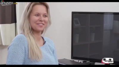 Watch this Czech blonde eat a huge cock all the way to the base and get pounded hard in her tight ass