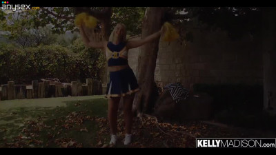 Gorgeous cheerleader gets her phat pussy pounded in a rough manner