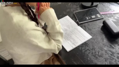 Nerdy Russian schoolgirl given hard cock and facial cumshot after studies