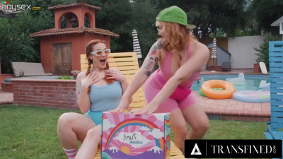 Hot redhead babes have their nice pussies fucked really hard
