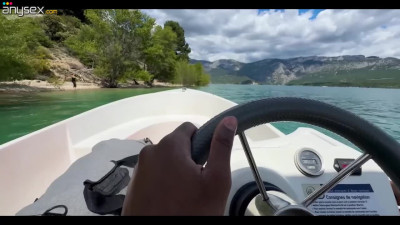 Boat Thrill: Brunette's Deep Suck & Ride