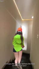 Sexy Busty Plump-assed Latina Pizza-girl Showed Me Her Charms & Pleased With Hot Dick Riding