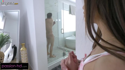 Petite Asian baddie given big cock in loud bedroom perversions