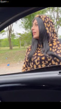 Brunette beauty gets picked up by a driver and he drives his cock into her perfect bod