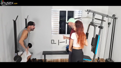 Latina wife cheats with trainer while hubby still in the gym