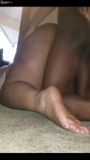 BBC guy creampied BBW Ebony MILF on a floor