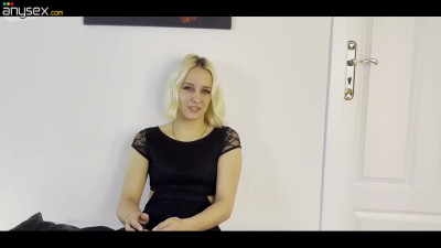 Hot blonde girl with a buttplug up her ass gives me a sloppy blowjob and rides my cock