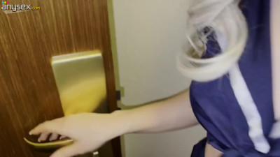 Sexy girl in police uniform gives me a sloppy blowjob and begs to pound her
