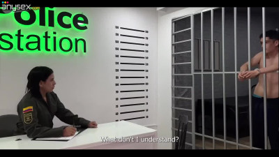 Strict Curvy Latina MILF Cop Seduces Sexy Arrestee In Station