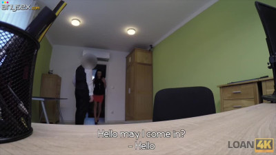 Skinny girl fucked a loan manager to get some money