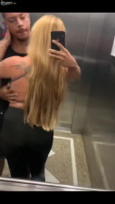 Hot blonde PAWG fools around with muscular latino lover in vertical vid