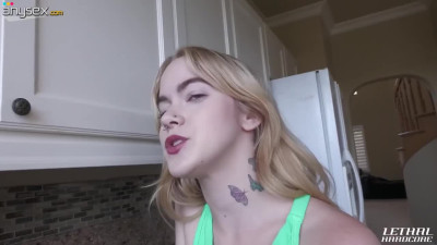 Sage Fox's Small Tits Ride on Old Cock
