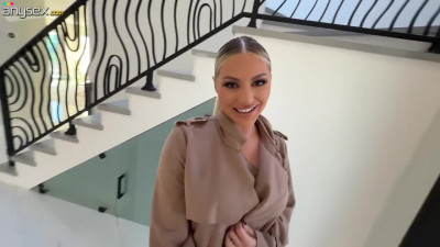 Curvy blonde came over to bring him the best experience POV