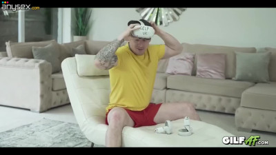 Lustful granny provides full service to young VR-obsessed lad's big cock