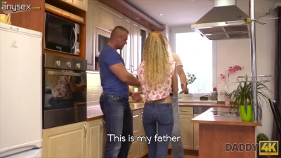 Tall Daddy Pounds Cute Petite Tattooed Babe Whore Hard On Couch