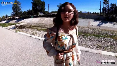 Juicy teen Leana Lovings met a stranger in the street and let him fuck her well