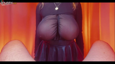 POV Busty Nylon Babe Titfucks Huge Cock Till Explosive Cumshot