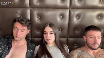 Bored stepbrother's girlfriend gets between them, so that she could taste a threesome
