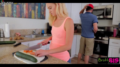 Skinny Blonde Bitch Moans With a Stepbro's Big Cock In Her Pussy!